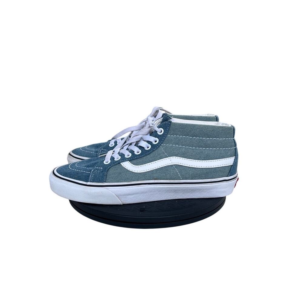 Mens Vans Sk8-Mid Reissue 'Denim 2-Tone' Sneakers Size 8 Blue White
